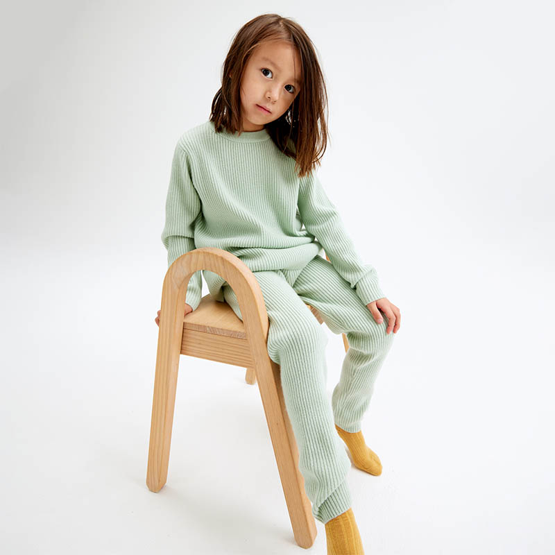 Kids wool pants, Aqua Grey, hi-res